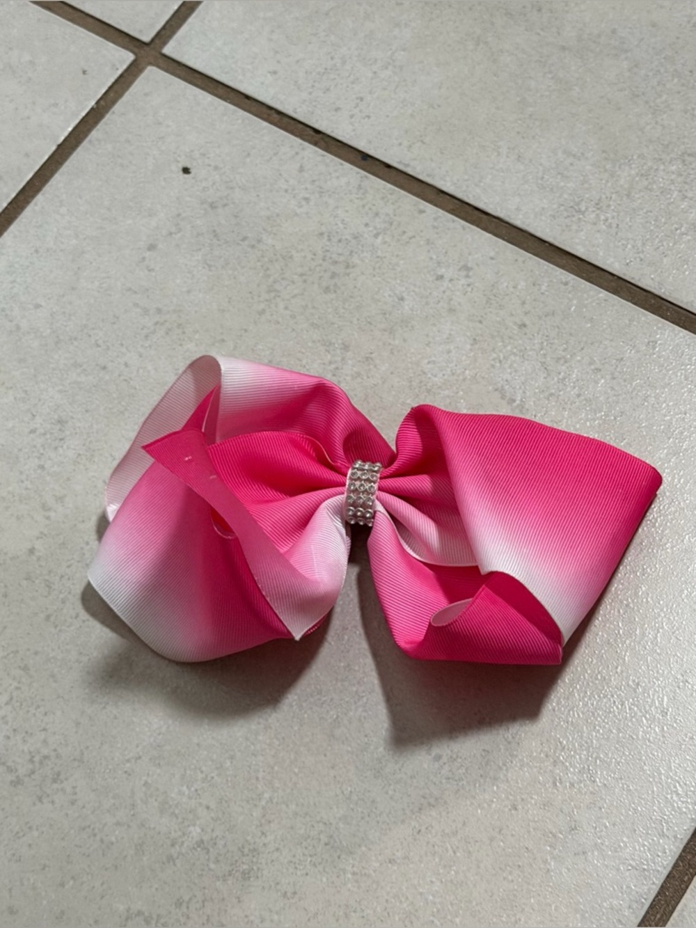 Jojo Siwa Kids Girls Ombre Pink Bow Hair Clip Rhinestone Accent Hair Accessorie.